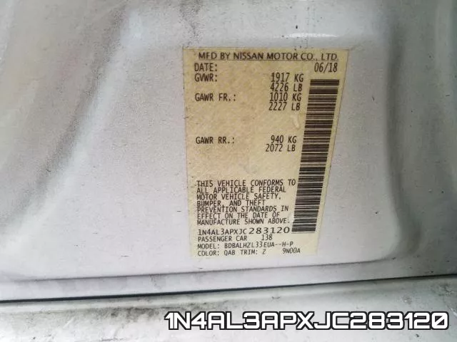 1N4AL3APXJC283120 фото 2