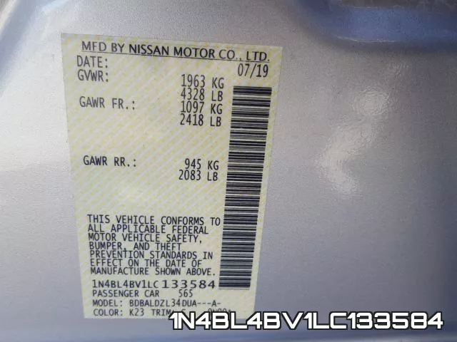 1N4BL4BV1LC133584 фото 2