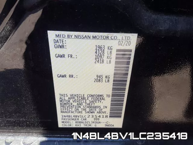 1N4BL4BV1LC235418 фото 2