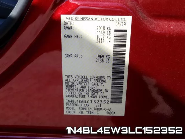 1N4BL4EW3LC152352 фото 2