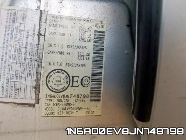 1N6AD0EV8JN748798 фото 2