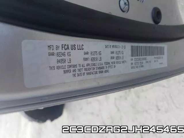 2C3CDZAG2JH245465 фото 2
