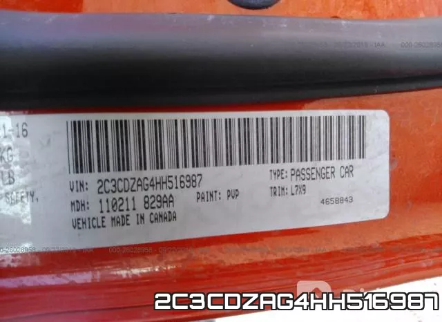 2C3CDZAG4HH516987 фото 10