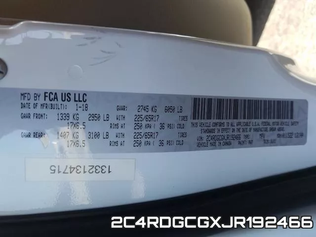 2C4RDGCGXJR192466 фото 2