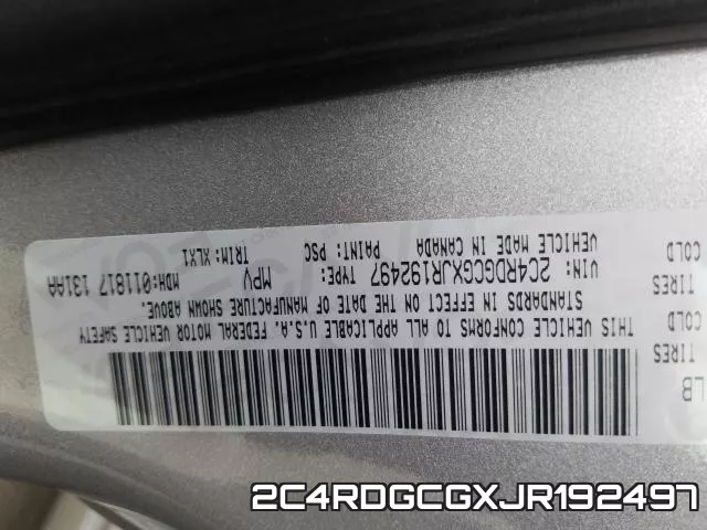 2C4RDGCGXJR192497 фото 2