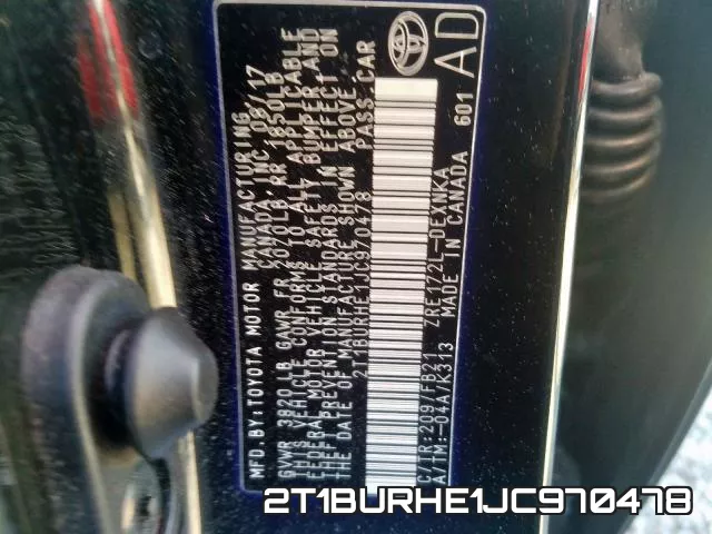 2T1BURHE1JC970478 фото 2