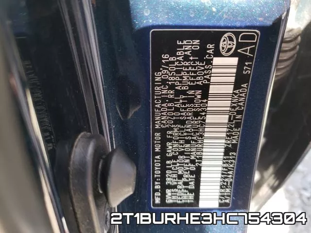 2T1BURHE3HC754304 фото 2