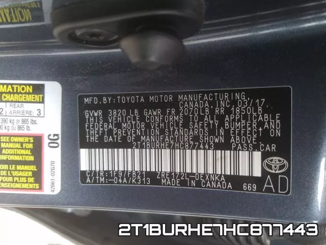 2T1BURHE7HC877443 фото 2
