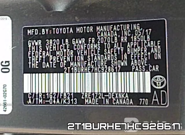 2T1BURHE7HC928617 фото 10