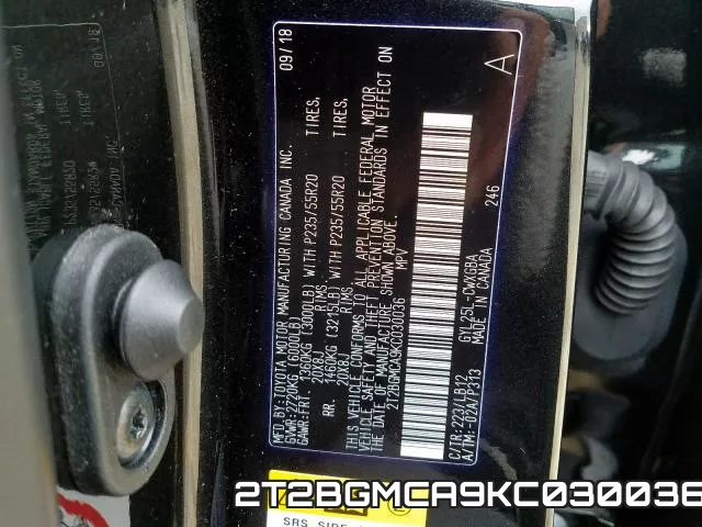 2T2BGMCA9KC030036 фото 2