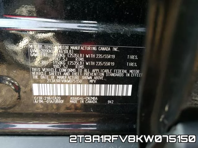 2T3A1RFV8KW075150 фото 2