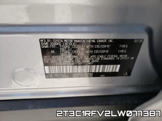 2T3C1RFV2LW077387 фото 2