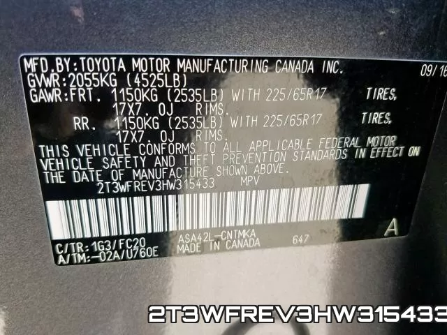 2T3WFREV3HW315433 фото 2