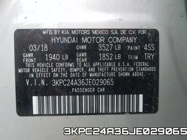3KPC24A36JE029065 фото 2