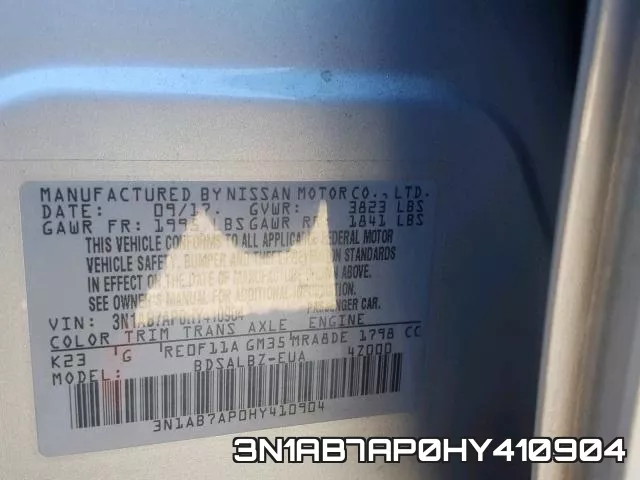 3N1AB7AP0HY410904 фото 2