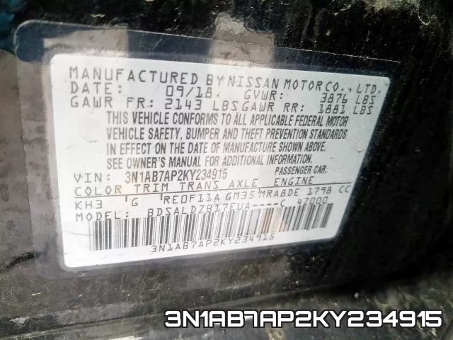 3N1AB7AP2KY234915 фото 2