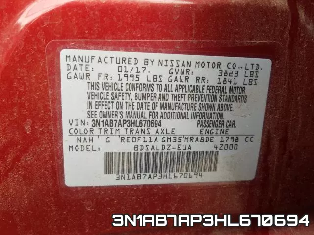 3N1AB7AP3HL670694 фото 2