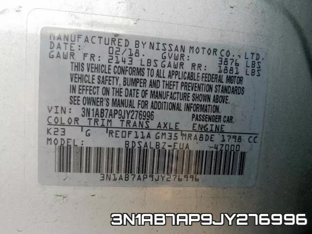 3N1AB7AP9JY276996 фото 2