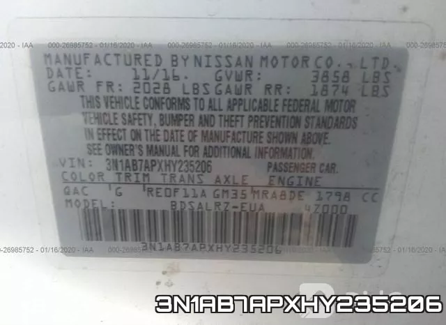 3N1AB7APXHY235206 фото 10