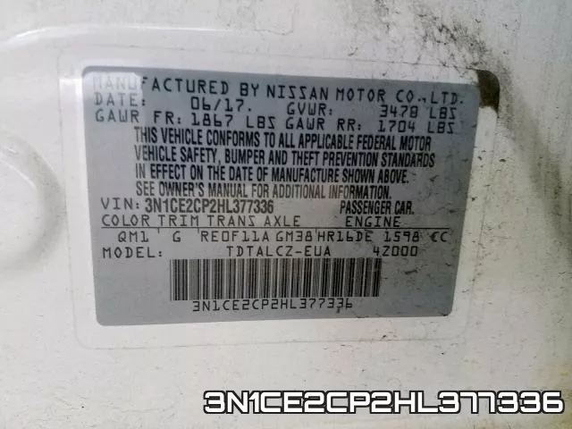 3N1CE2CP2HL377336 фото 2