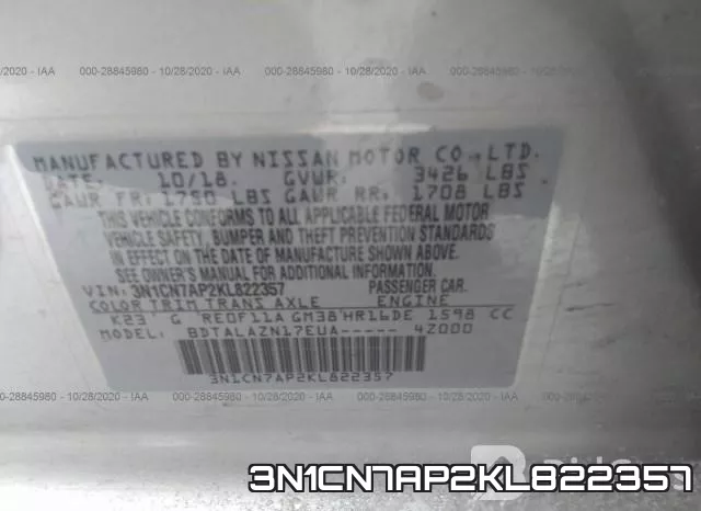 3N1CN7AP2KL822357 фото 10