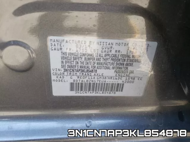 3N1CN7AP3KL854878 фото 2