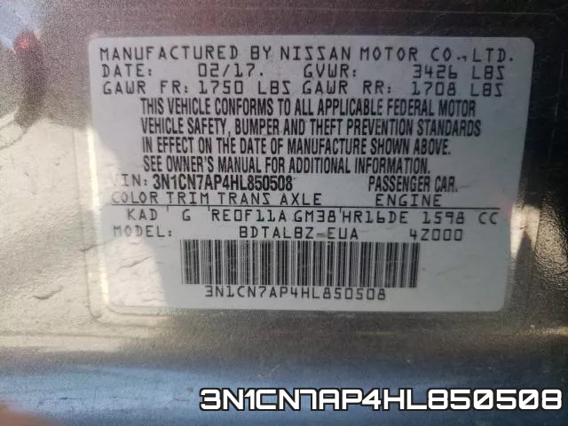 3N1CN7AP4HL850508 фото 2