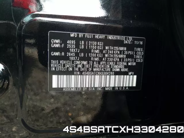 4S4BSATCXH3304280 фото 2