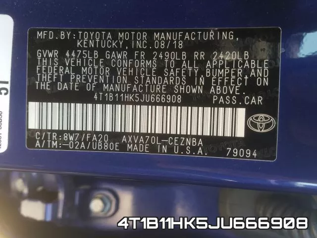 4T1B11HK5JU666908 фото 2