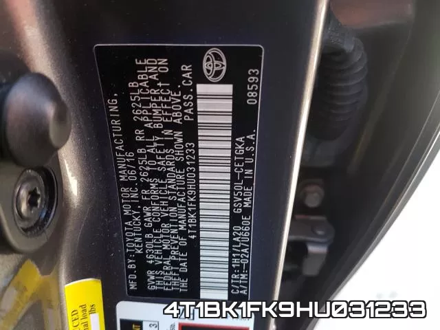 4T1BK1FK9HU031233 фото 2