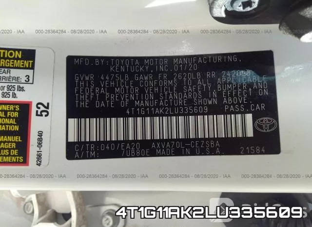 4T1G11AK2LU335609 фото 10
