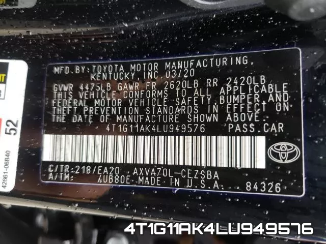 4T1G11AK4LU949576 фото 2