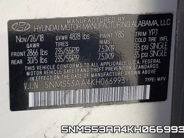 5NMS53AA4KH066993 фото 2