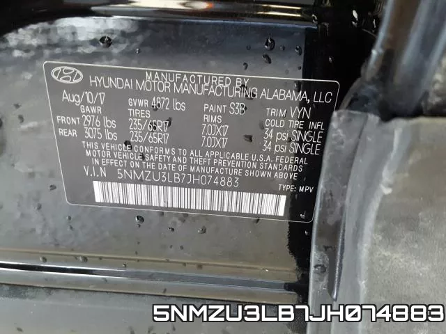 5NMZU3LB7JH074883 фото 2