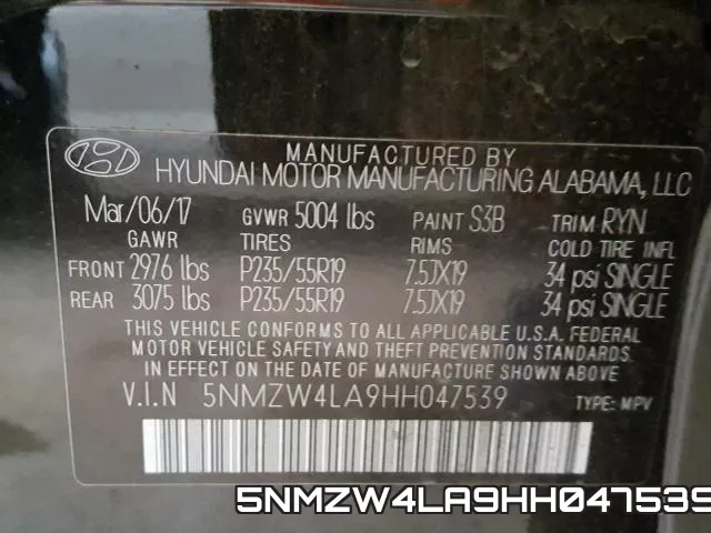 5NMZW4LA9HH047539 фото 2