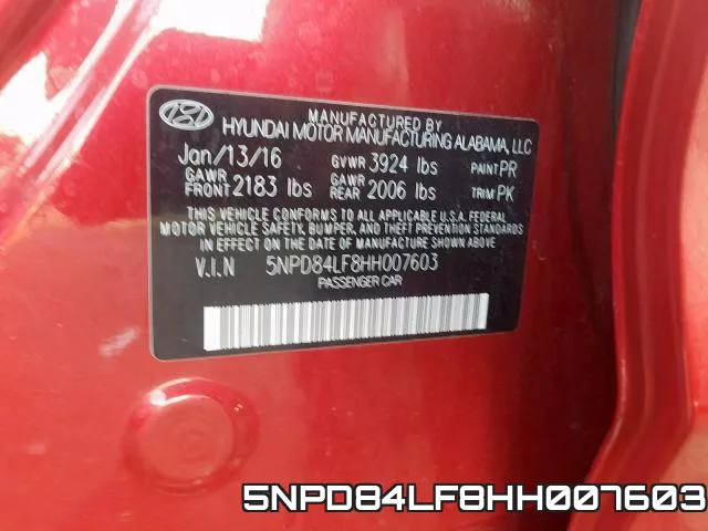 5NPD84LF8HH007603 фото 2
