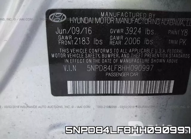 5NPD84LF8HH090997 фото 10