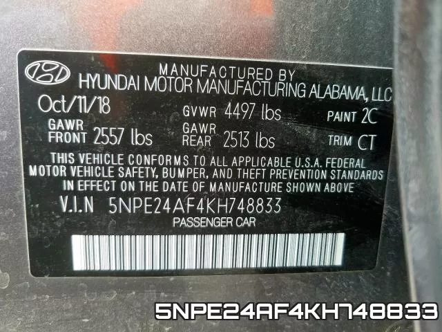 5NPE24AF4KH748833 фото 2