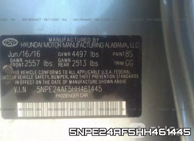 5NPE24AF5HH461445 фото 10