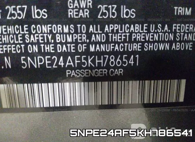 5NPE24AF5KH786541 фото 10