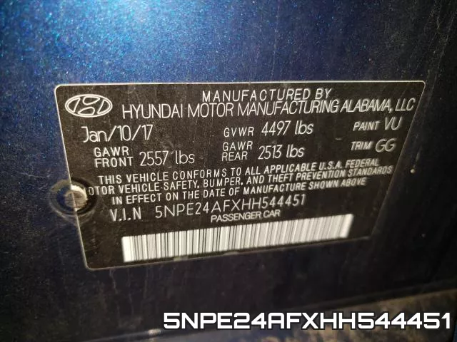 5NPE24AFXHH544451 фото 2