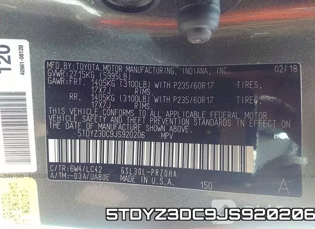 5TDYZ3DC9JS920206 фото 10