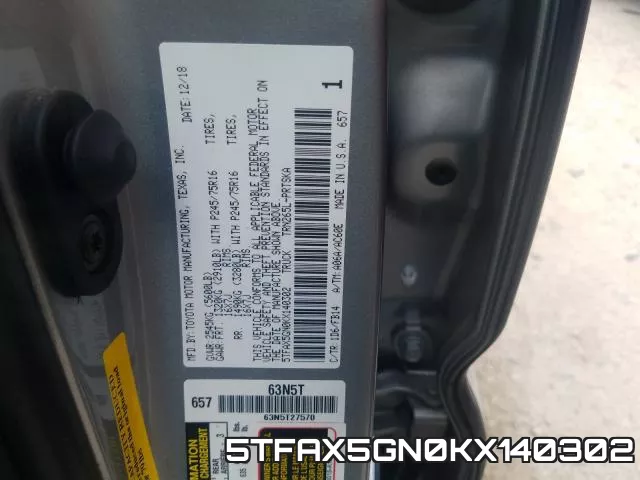 5TFAX5GN0KX140302 фото 2