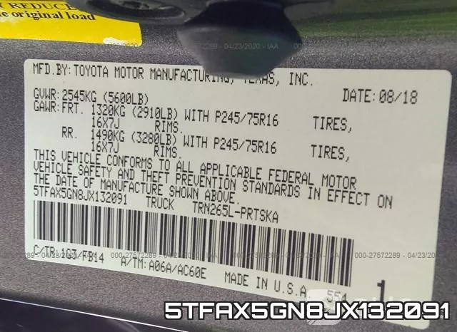 5TFAX5GN8JX132091 фото 10