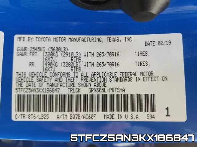 5TFCZ5AN3KX186847 фото 2