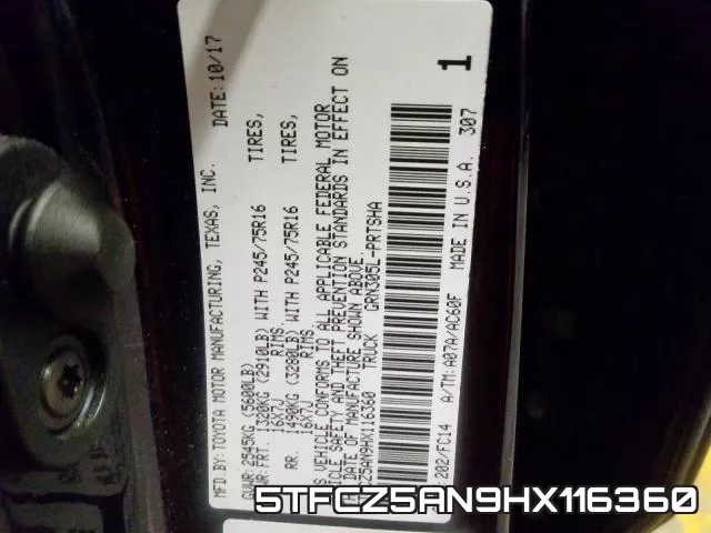 5TFCZ5AN9HX116360 фото 2