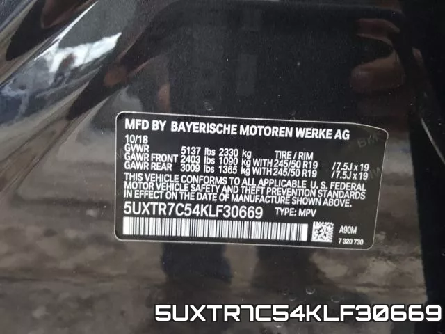 5UXTR7C54KLF30669 фото 2