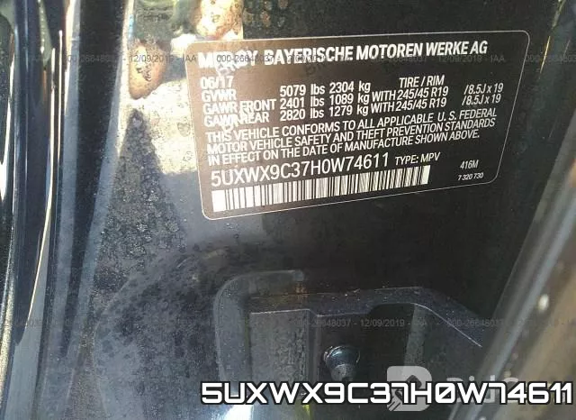 5UXWX9C37H0W74611 фото 10