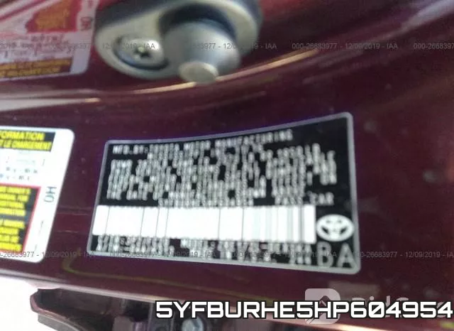 5YFBURHE5HP604954 фото 10