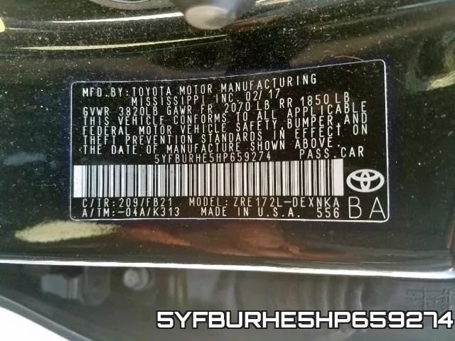 5YFBURHE5HP659274 фото 2